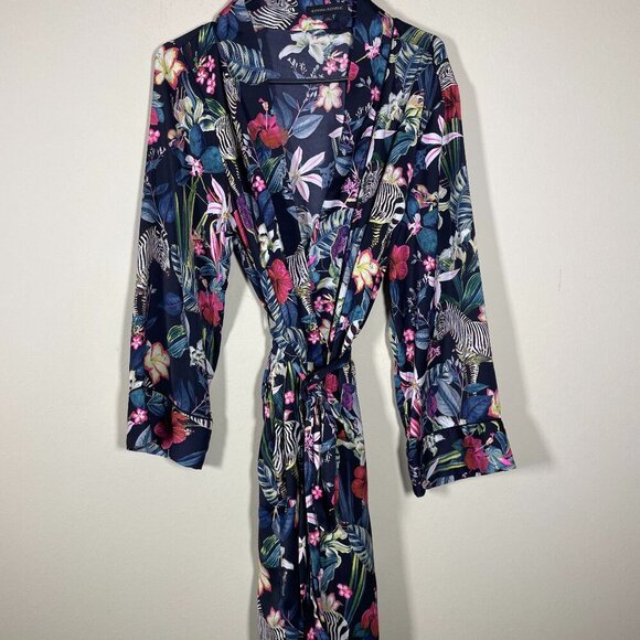 Banana Republic Other - Banana Republic Zebra Floral Print Robe Womens Sz M Loungewear Intimates!